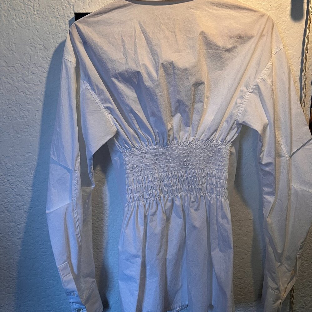 DRAE - Rare Smocked White Blouse Size S